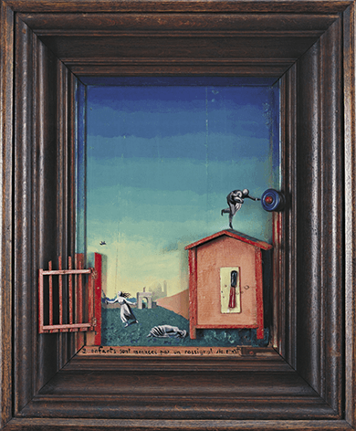 Max Ernst, Two Children Are Threatened by a Nightingale (Deux Enfants sont menacés par un rossignol), 1924. Museum of Modern Art, New York